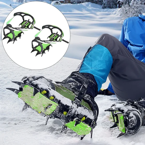 1 Pair 14 Of Spike Cleats for Outdoor Snow Hiking Climbing